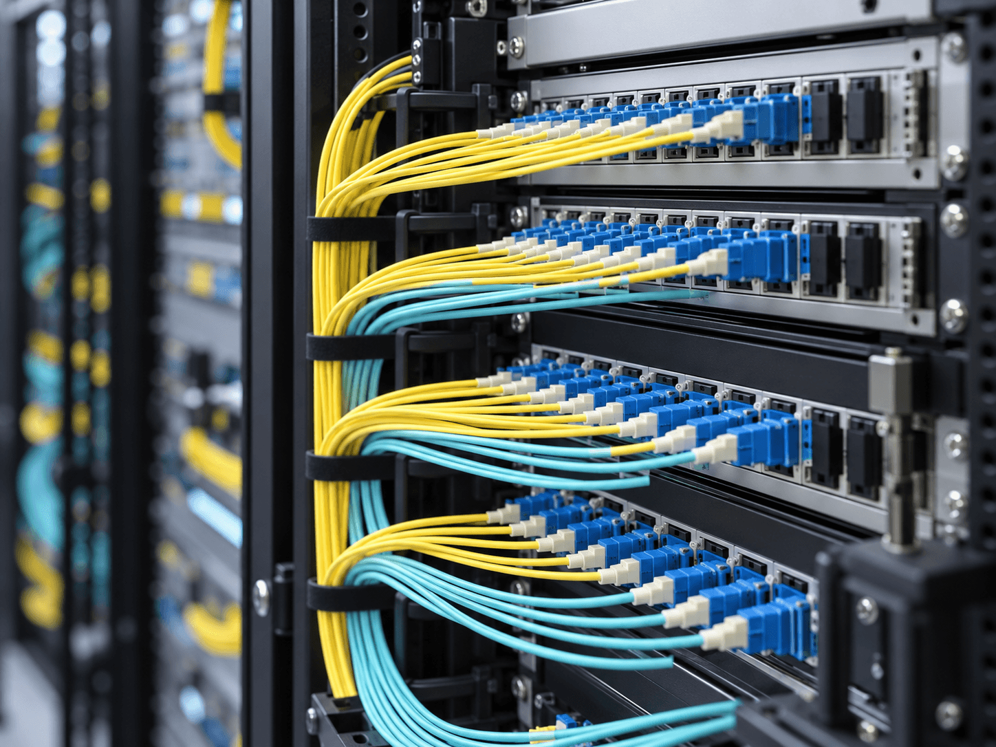 Panel de distribución de fibra óptica